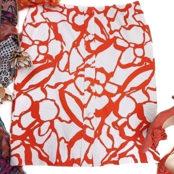 Doncaster Orange White Button Down sz 10 - Picture 6 of 13